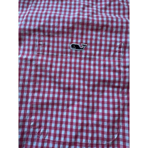 Vineyard Vines Mens XXL collared button up shirt,  long sleeve, Red/Pink & white - Picture 13 of 16
